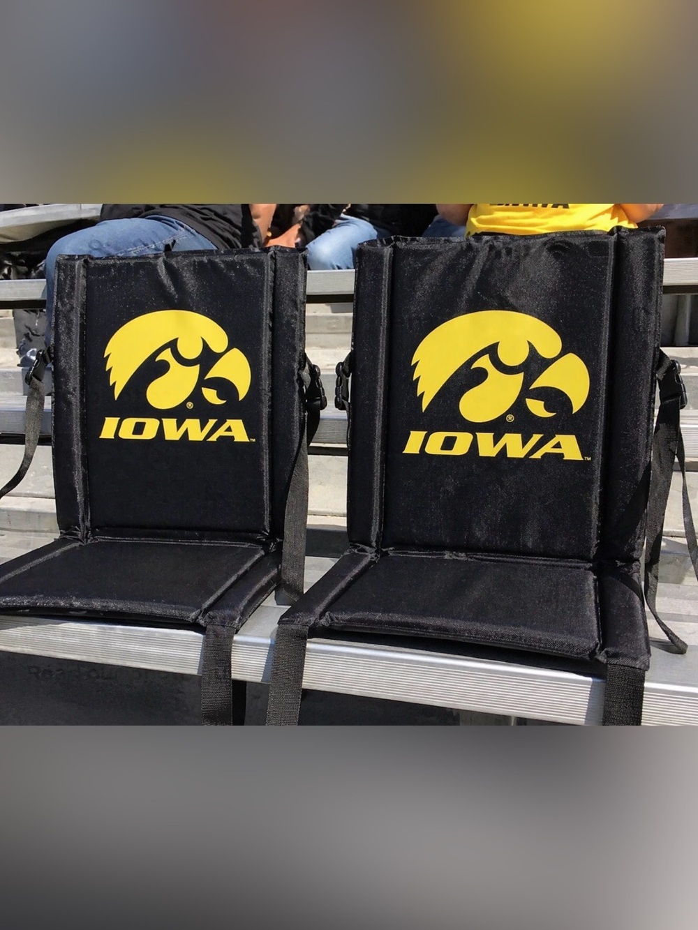 Iowa Hawkeyes Stadium Seat Cushions Set of 2 Folding Bleacher Chairs Portable